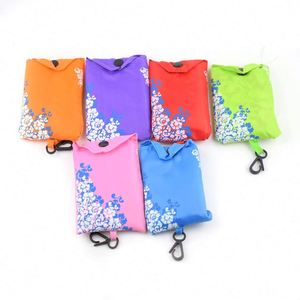 Reusable Foldable Light Weight Custom Logo Durable Eco Friendly <b>Folding</b> Supermarket Polyester Grocery Bags for Shopping - Product Image 1