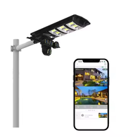 Caméra WiFi extérieure étanche, caméra de sécurité intelligente pour la maison avec éclairage LED solaire, triple objectif, stockage sur carte SD