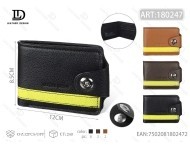 Men's Single Button <b>Wallet</b> 7 Inch Pu Material Snap Closure Minimalist Style Short <b>Wallet</b> - Product Image 1