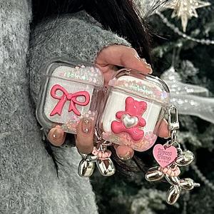 Jolie <span class=keywords><strong>Coque</strong></span> Pailletée <span class=keywords><strong>Papillon</strong></span> 3D pour <span class=keywords><strong>AirPods</strong></span> Pro 2/Pro, Étui Transparent Scintillant avec Bracelet en Perles pour <span class=keywords><strong>Airpods</strong></span> 1/2/3 - Product Image 1