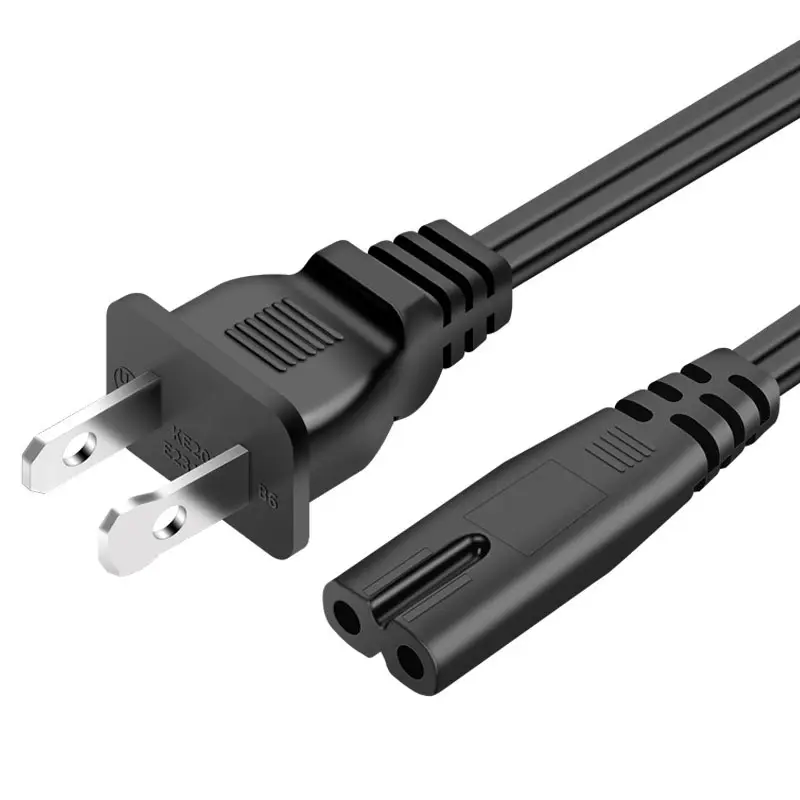 Us Plug Usa Ac 2 Pin America Braided laptop Computer power Cable IEC C7 Power Cord Female Cable electrical extension power cord