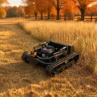 Robot tondeuse à chenilles télécommandé DIY, 22 CV, moteur essence, haute efficacité, zéro virage, idéal pour la tonte des vergers et des pentes - Vente chaude