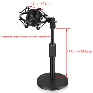 Bochara kim loại máy tính để bàn Microphone đứng có thể điều chỉnh với mic Clip hoặc chống sốc Núi - Product Image 2
