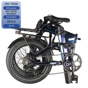 Vélo électrique pliable Naicisports N4 20 pouces en aluminium avec moteur brushless à moyeu arrière 7 vitesses, pneus larges et batterie au lithium - Product Image 4