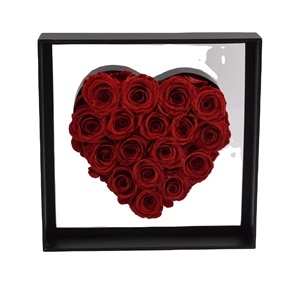 HFlora Factory Supply Eternal Elegant Natural Preserved Rose Gift <strong>Box</strong> for Valentine's Day Graduation Christmas Easter-Long - Product Image 1