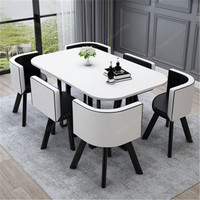 Ensemble de table à manger ronde en marbre luxueux pour l'extérieur 2026, 6 places avec 4 chaises
