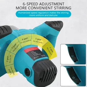 Mezclador Eléctrico Portátil KHC con Motor de Escobillas, 6 Velocidades Ajustables, 1000W, 110V/220V, 50Hz/60Hz, para Pintura, Lodo, Cemento, Masilla y Polvo - Product Image 3