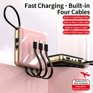 Mini batterie externe USB Type C 10000 mAh avec câble intégré pour téléphones portables, banques d'alimentation et stations d'alimentation 5000 mAh - Product Image 5