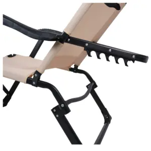 Cadeira ajustável dobrável confortável personalizada de fábrica, poltrona reclinável de praia com deck de gravidade zero