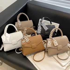 Female Pu Leather Designer Handbag Scarves Shoulder Messenger Crossbody <b>Bags</b> for Luxury Women 2023 Square Custom Logo High - Product Image 3