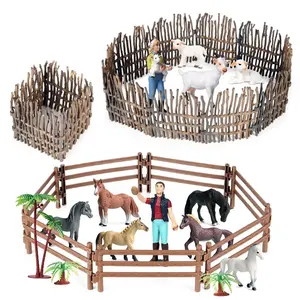 Смешанный набор, пластиковый забор, стильный домик для собак, водонепроницаемый, вентилируемый вольер для домашних животных с фермами, деревьями, растениями, аксессуары для украшения сказочного сада