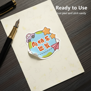 Custom printed card notebook <b>waterproof</b> vinyl stickers, die-cut logo stickers, cartoon self-adhesive PVC <b>labels</b> stickers - Product Image 2