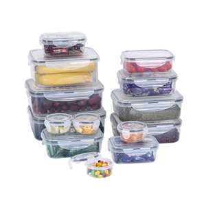 BPA-Free Transparent Plastic Airtight Kitchen Food Storage Container Set Meal Prep Containers With <b>Lids</b> - Product Image 4
