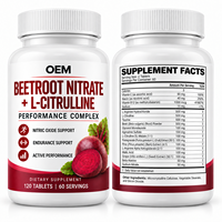 Comprimés de nitrate de betterave et de L-citrulline OEM personnalisés, marque privée, soutien à l'oxyde nitrique, fabrication en gros sous contrat pour les marques