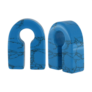 Piercing d'oreille avec bouchon de <span class=keywords><strong>cire</strong></span> en spirale, Tunnel de calibre 4G noir, clou à vis de 8Mm, Piercing d'oreille en pierre, nouvelle collection - Product Image 2