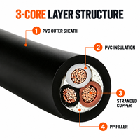 Câble de commande H05VV-F RVV 3 conducteurs 3 x 1,5 mm² en cuivre flexible isolé et gainé PVC 300/500V pour câblage de machines
