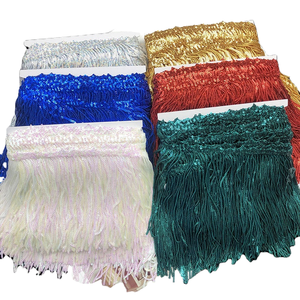 Mới nhất 17cm thân thiện với môi <span class=keywords><strong>Sequins</strong></span> tua rìa thêu ren Trims cho sexy váy của hemline Evening Party Dance Dresses - Product Image 2