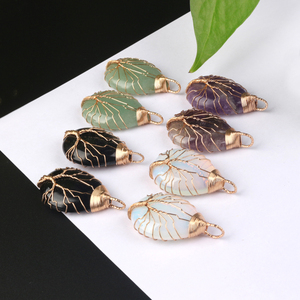 Wholesale Classic Style Brass Metal Crystal Pendant Natural Amethyst Droplet Shaped with <b>Wire</b> Wrap <b>for</b> Gift - Product Image 2