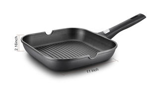 Poêle à griller antiadhésive de forme carrée en aluminium moulé sous pression de haute qualité avec poignée détachable - Product Image 3