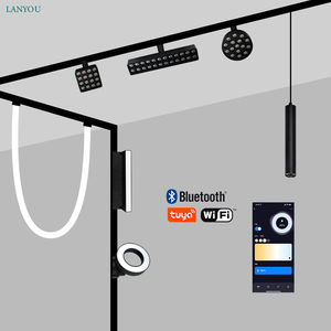 Système de rails LED 48V Blanc Noir Surface de <span class=keywords><strong>plafond</strong></span> Encastrée Aimant de levage <span class=keywords><strong>Rail</strong></span> d'éclairage <span class=keywords><strong>pour</strong></span> feux de piste magnétiques - Product Image 6