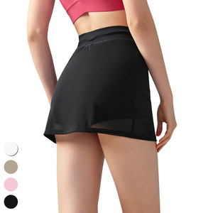 Moda sottile maglia traspirante gonna da Golf vita bassa con coulisse abito sportivo ad asciugatura rapida <span class=keywords><strong>2</strong></span> in 1 minigonna da Tennis Yoga gonne da donna - Product Image 2
