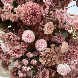 Arco Ecológico de Flores Artificiales de Seda, Hortensias y Rosas en Pasta de Frijol, Diseño Nuevo de IFG, 8x8 pies, para Decoración de Bodas - Product Image 6