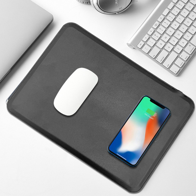 15W Smart Fast Charging Wireless Mouse Pad Simple Style Rubber Gaming Computer Office Desk Customized Size Gift Promotion