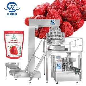 Machine d'emballage pour sachets préformés Doypack à fermeture éclair, pour la mise <span class=keywords><strong>en</strong></span> conserve de dattes et fraises séchées, avec scellage à l'azote et pour fruits lyophilisés - Product Image 1