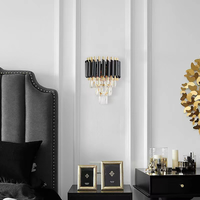 Applique murale moderne en cristal de luxe doré ampoules LED E14 pour chambre salon étude luminaires pour la maison