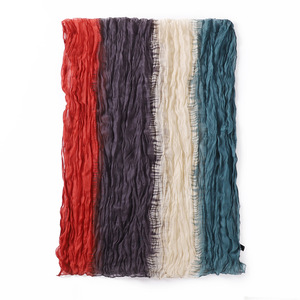 Graduated Color Crinkled Viscose Long Scarf Women Lightweight Soft Breathable Spring Autumn <b>Wrap</b> <b>Shawl</b> - Product Image 4