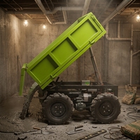 Mini-dumper électrique télécommandé, petite benne basculante hydraulique pour l'agriculture