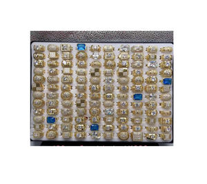 थोक सस्ती कीमत की कई शैलियों 120 पीसी रिंग बॉक्स सेट महिलाओं के लिए सेट, जिरकॉन इनले गोल्ड प्लेटेड गहने - Product Image 1