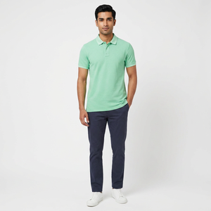Camiseta Polo de Piqué 100% Algodón para Hombre, Personalizada, de Verano, Alta Calidad, Transpirable, Informal, con Logotipo Bordado - Product Image 1