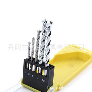 Juego de brocas de impacto de vástago recto de 4, 5, 6, 8 y 10 mm para perforación de mampostería y hormigón, con acabado brillante en espiral - Product Image 3