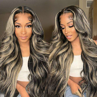 Perruque Lace Front P1B/27, Cheveux Naturels Alignés, Ondulés, Densité 2000%, Sans Colle, Pré-Pluckée, Cheveux de Bébé, Ligne de Cheveux Naturelle, Vente en Gros