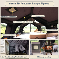 Tente gonflable Coody 13.6 Air - Tissu en coton gris, camping, glamping, grande tente portable, tente de camping d'extérieur, directement de l'usine