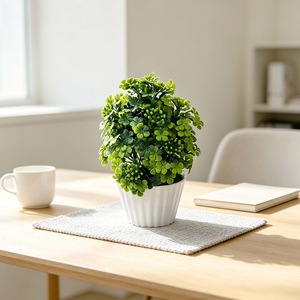 Bonsái artificial de palmera castaño enano del fabricante, planta verde de plástico con 14 flores para decoración del hogar y la sala de estar - Product Image 4