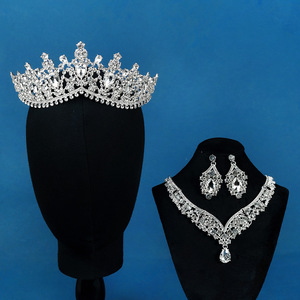 ชุดเครื่องประดับงานแต่งงานสำหรับเจ้าสาวชุดตุ้มหูและสร้อยคอมงกุฏบาร็อคและมงกุฎสำหรับผู้หญิง - Product Image 2