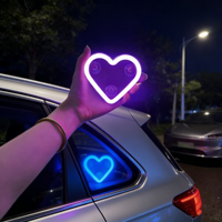 Lumière d'ambiance LED en forme de cœur pour fenêtre triangulaire de voiture, ajustement universel JYGD, modification intérieure, alimentation USB 5V