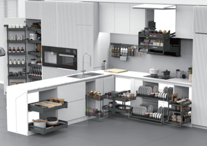 Organizador Giratorio de Dos Niveles para Esquinas, Duradero, de Acero al Carbono, Desmontable, Moderno, Multifuncional, para Alimentos - Product Image 2