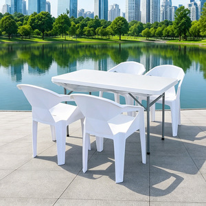 <b>Plastic</b> <b>Table</b> And Chair Set <b>Foldable</b> Outdoor Garden Furniture For Camping Dining Events Modern Design HDPE Material - Product Image 2