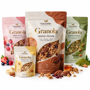 Embalagem Doypack Premium para Carne Seca de Pimenta, com Zíper Reselável, Barreira de Aroma em Folha de Alumínio, para Snack Proteico, Tipo Stand-up Pouch - Product Image 1