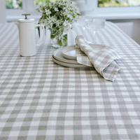 Nappe de table rectangulaire vintage personnalisée en lin français gingham 200 g/m² pour la vente en gros
