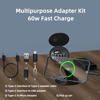 Kit de Cable de Carga y Datos USB C Multifunción Multipuerto 6 en 1 de 60W Carga Rápida y Adaptador para Teléfono para iPhone