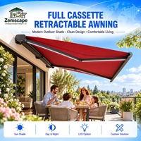 Système de parasol rétractable commercial avec structure de cassette électrique et cadre durable pour les restaurants, cafés et hôtels