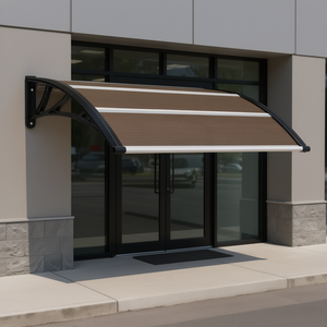 Tettoia per Porta Commerciale Nera in PC 47.2 X 39.4 Impermeabile Design Contemporaneo - Product Image 2