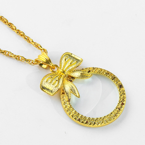 Vente chaude 6x <span class=keywords><strong>femme</strong></span> cadeau <span class=keywords><strong>loupe</strong></span> avec chaîne, collier pendentif <span class=keywords><strong>loupe</strong></span> de lecture - Product Image 5