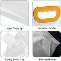 Conteneur d'eau pliable en plastique transparent de qualité alimentaire pour le camping, la randonnée, le sac à dos, les situations d'urgence, 1,3 gallon