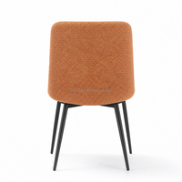 Fauteuil d'appoint en lin naturel orange, fauteuil rembourré respirant pour salon et chambre à coucher