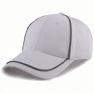 High Quality 100% Cotton Baseball Cap 3M Reflective Piping Trimming Custom Golf <b>Hats</b> OEM Logo Custom Baseball <b>Hat</b> - Product Image 1